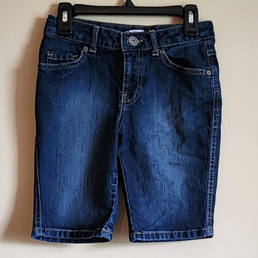 SO - Dark Jean Shorts With Adjustable Waist Size 10
